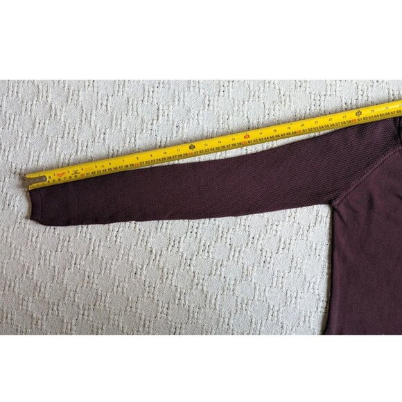 Aritzia Wilfred Women's Dress Sweater Burgundy Perforated Size S (or XS) - Picture 5 of 5
